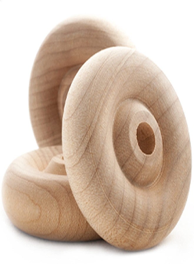 Pinehurst Crafts Classic Wooden Toy Wheels, 1-1/2 Inch Diameter x 1/2 Inch Thick (1/4 Inch Hole), Pack of 32